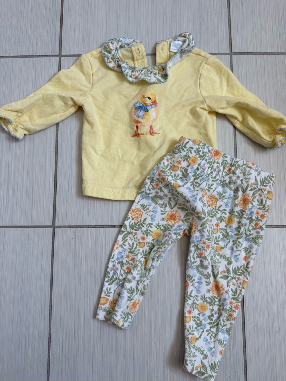 Edgehill Collection Baby Floral Duck Matching Set Size 6M Like New